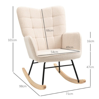 Wingback Rocking Chair For Living Room