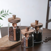3 Pcs Glass Coffee Jars With Spoons