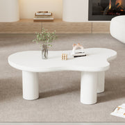 Irregular Modern White Table, Cloud Shaped With 3 Legs