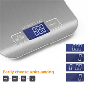Digital Electronic Kitchen Food  Scale Weight Stainless Steel