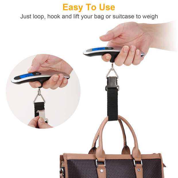 Portable Digital Luggage Scale 50kg 10g with LCD Hanging