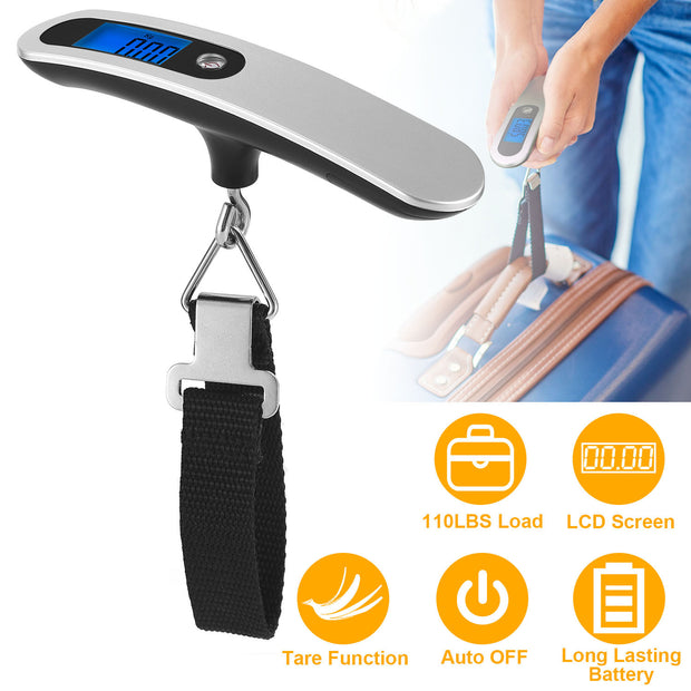 Portable Digital Luggage Scale 50kg 10g with LCD Hanging