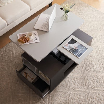 Coffee Table With 2 Drawers Lift-Top Sofa End