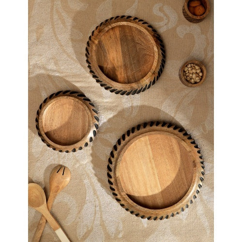 Dannel Handmade Wooden Bowl With Black Filler