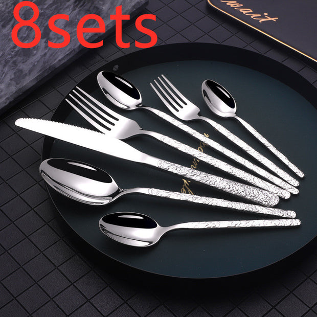 Textured Handle Western Cutlery
