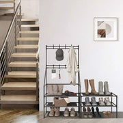 Coat And Shoe Rack With 8 Hooks