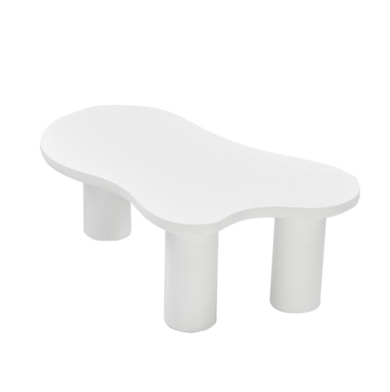 Irregular Modern White Table, Cloud Shaped With 3 Legs