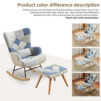 Rocking Chair Relaxing With Solid Wood Legs High Back
