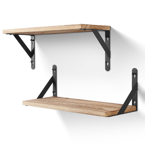 2x Wooden Floating Shelves Wall Mounted