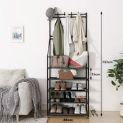 Coat And Shoe Rack With 8 Hooks