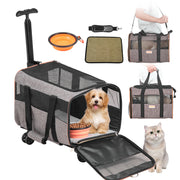 Dog Carrier With Wheels For Pets Under 22 Lbs,