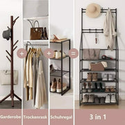 Coat And Shoe Rack With 8 Hooks