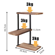 3 Tier Lucca Corner Shelf Modern