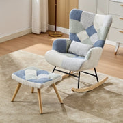 Rocking Chair Relaxing With Solid Wood Legs High Back