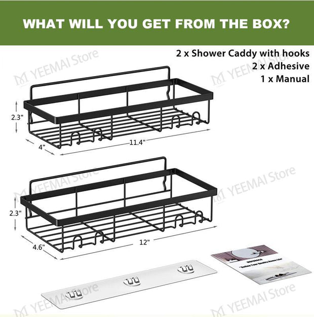 Heavy-duty Wall-mounted Shower Shelf Storage