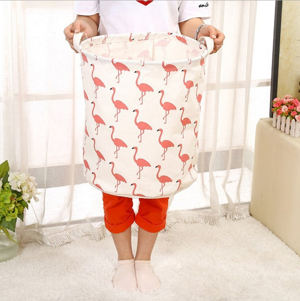 cotton and linen laundry basket
