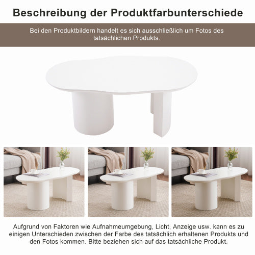 White Wooden Modern Table Abstract Cloud Shaped