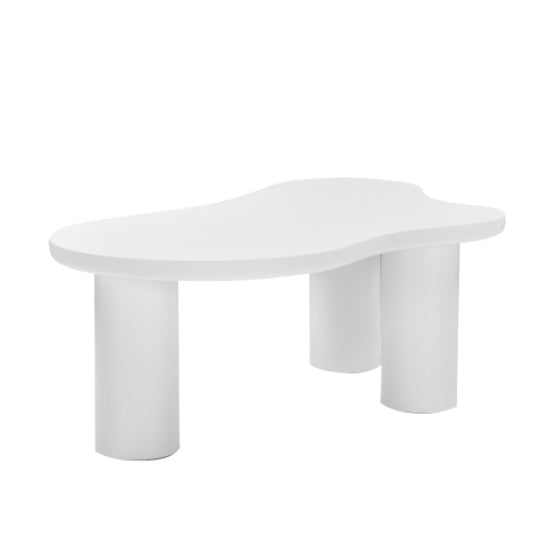 Irregular Modern White Table, Cloud Shaped With 3 Legs