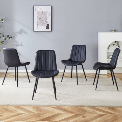 Black Dining Chair Set - Four Pieces by Ainuro