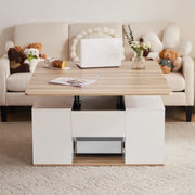Coffee Table With 2 Drawers Lift-Top Sofa End