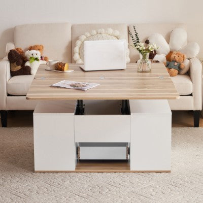 Coffee Table With 2 Drawers Lift-Top Sofa End
