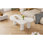 Irregular Modern White Table, Cloud Shaped With 3 Legs