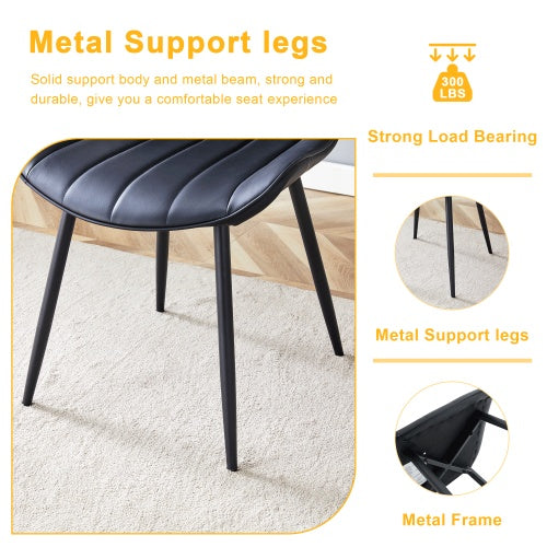 Black Dining Chair Set - Four Pieces by Ainuro