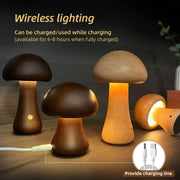 Wooden Cute Mushroom LED Touch Switch