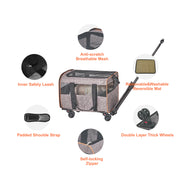 Dog Carrier With Wheels For Pets Under 22 Lbs,
