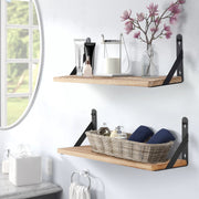 2x Wooden Floating Shelves Wall Mounted