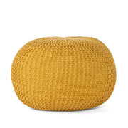 Bordeaux Knitted Cotton Round Pouf by Ainuro