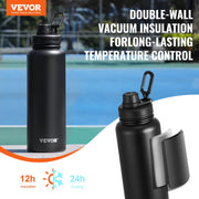 40 Oz Insulated Water Bottle Stainless Steel