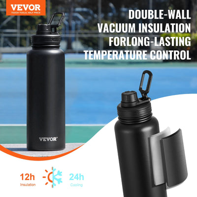 40 Oz Insulated Water Bottle Stainless Steel