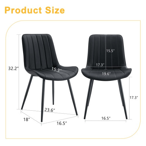 Black Dining Chair Set - Four Pieces by Ainuro
