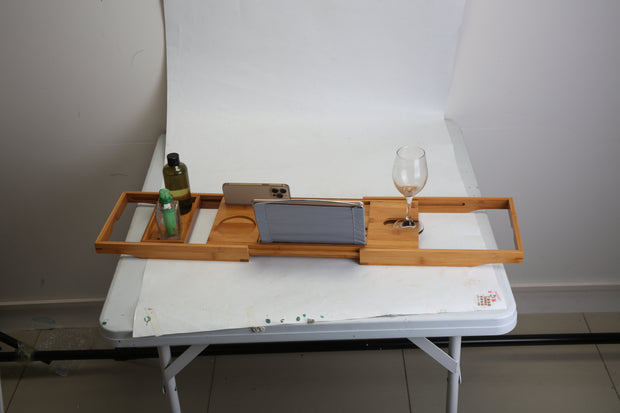 Bath Tray Table Extendable with phone Holder