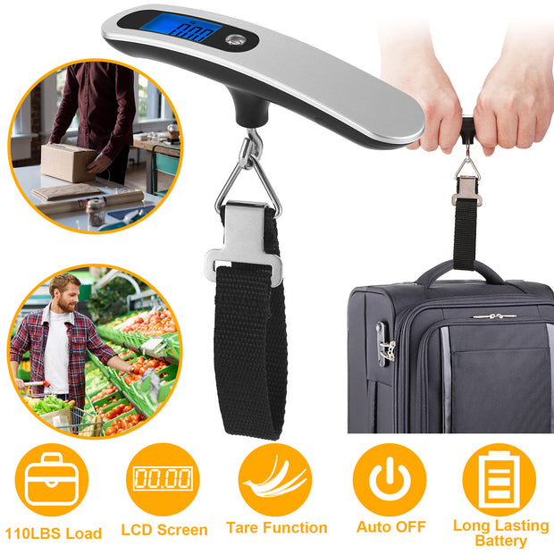 Portable Digital Luggage Scale 50kg 10g with LCD Hanging