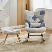 Rocking Chair Relaxing With Solid Wood Legs High Back