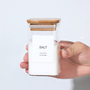 12 Pcs Square Spice Jars With 72 Stickers