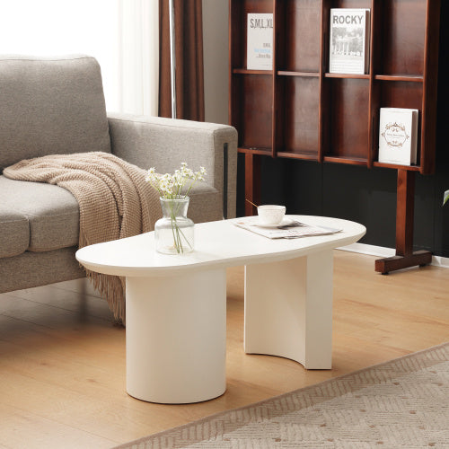 White Wooden Modern Table Abstract Cloud Shaped