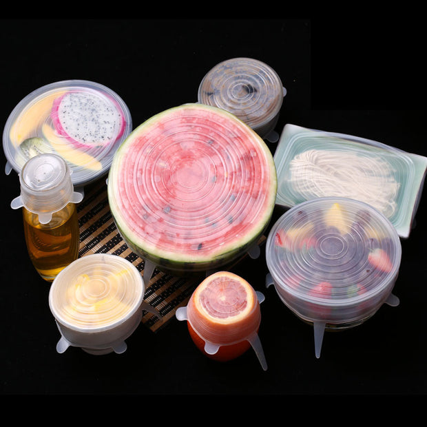 6Pcs Food Silicone Reusable Wrap