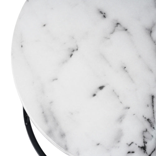 Round Modern Coffee Table Set Of 2 Marble Pattern