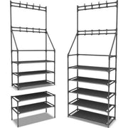 Coat And Shoe Rack With 8 Hooks