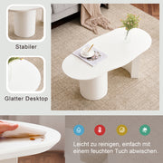 White Wooden Modern Table Abstract Cloud Shaped