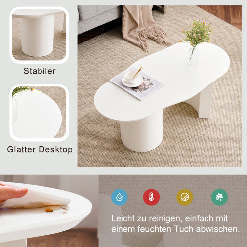 White Wooden Modern Table Abstract Cloud Shaped