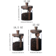 3 Pcs Glass Coffee Jars With Spoons