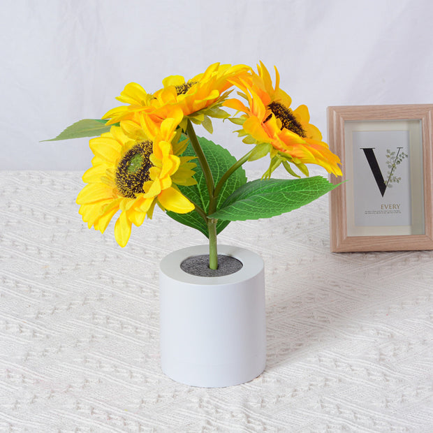 Rechargeable Sunflower Led Simulation Night Light Table Lamp by Ainuro