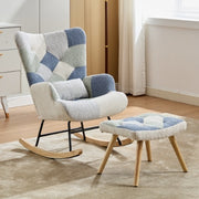 Rocking Chair Relaxing With Solid Wood Legs High Back