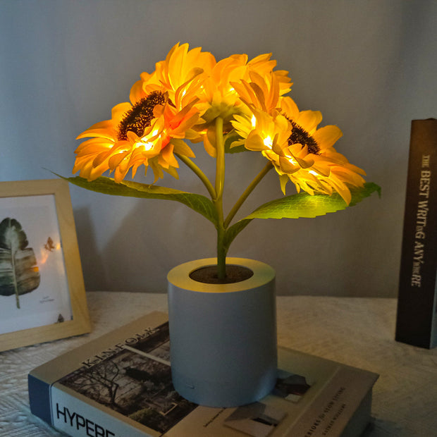 Rechargeable Sunflower Led Simulation Night Light Table Lamp by Ainuro