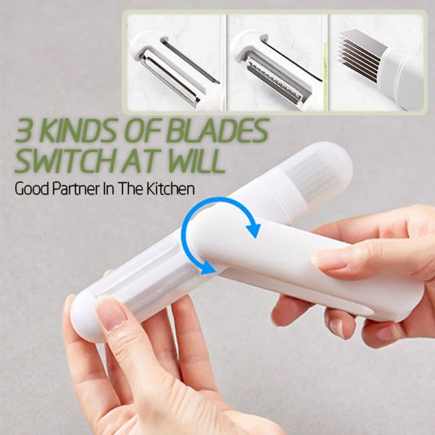 3 In 1 Multifunctional Stainless Steel Paring Knife For Peeling Shredding