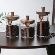 3 Pcs Glass Coffee Jars With Spoons